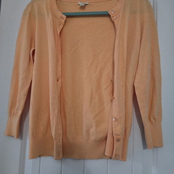 J.Crew Orange The Clare Cardigan size small - Picture 2 of 4